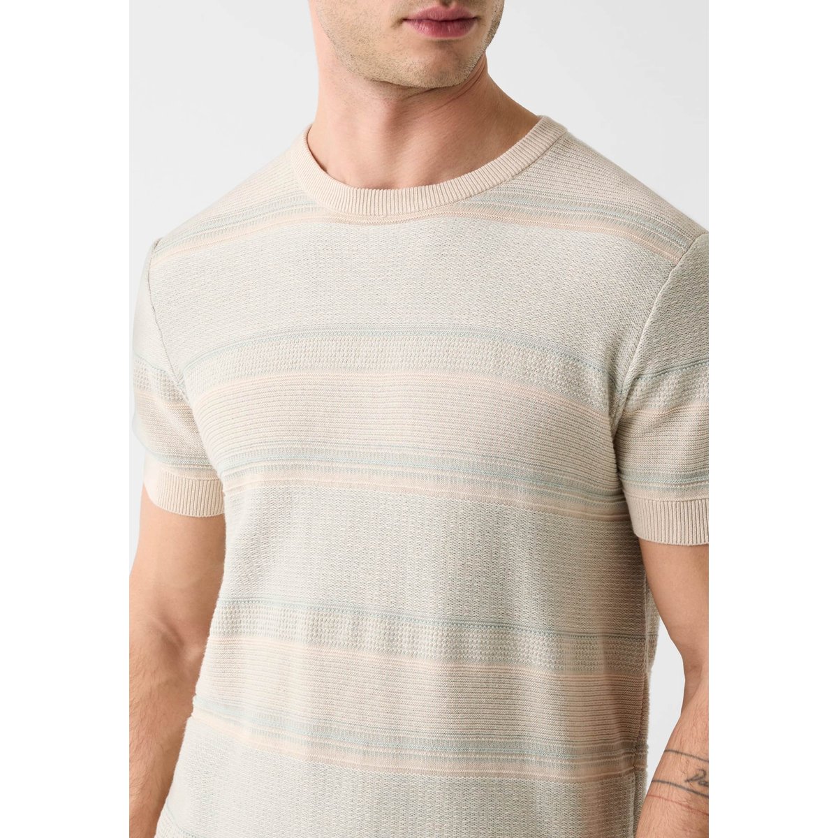 Pull Rayé beige multi, GUESS