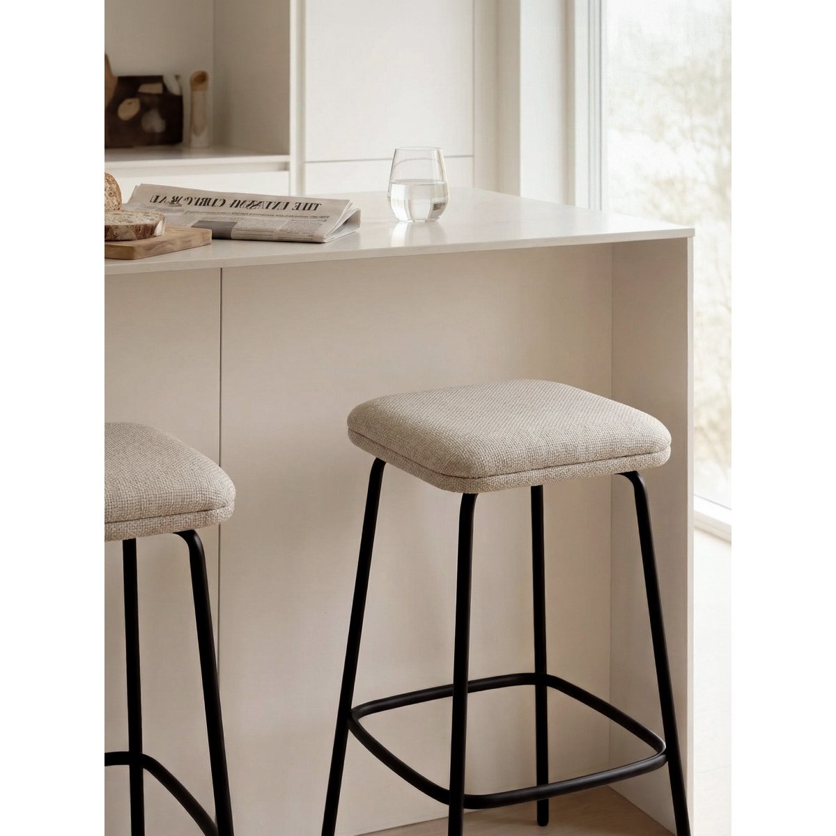Tabouret Rembourrée - MEIS beige, KENAY