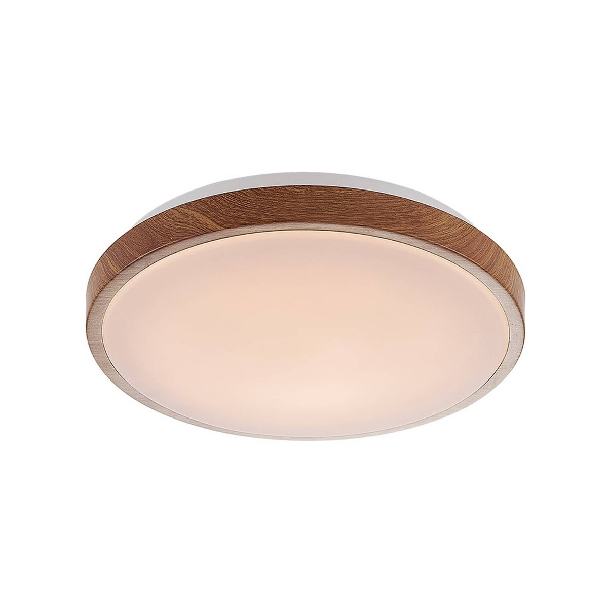 Plafonnier  moderneLED, Mendosa bois clair, blanc, LINDBY