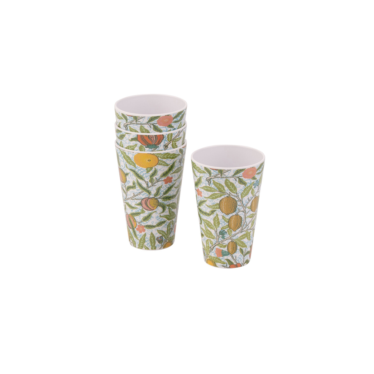 Set of 4 Fruit Melamine Tumblers multi-coloured, WILLIAM MORRIS AT HOME