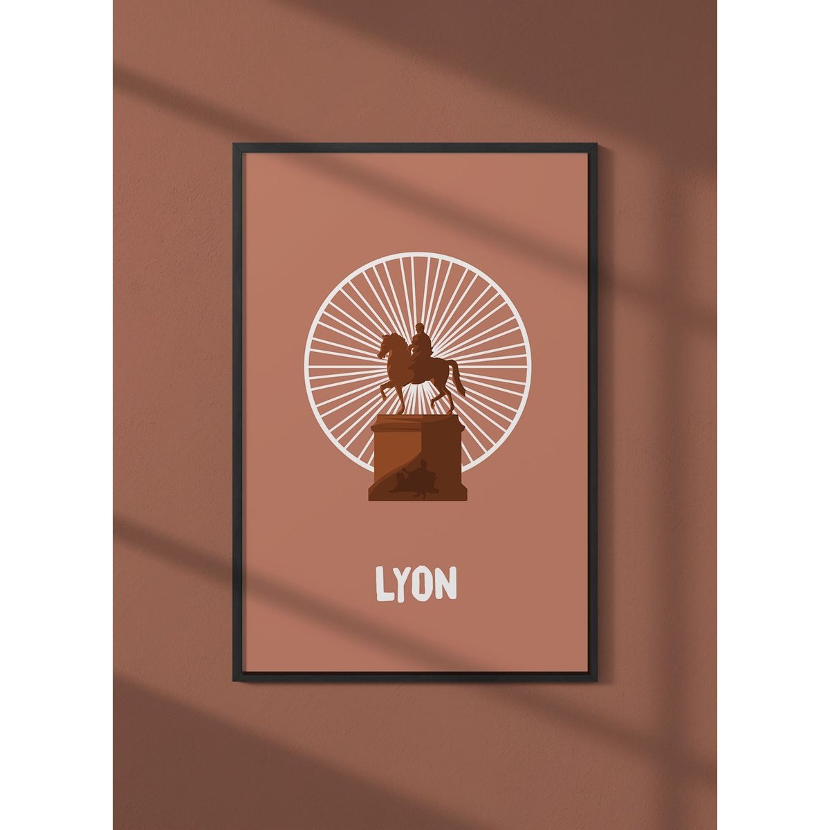 Affiche ville Minimaliste Lyon blanc, L'AFFICHERIE