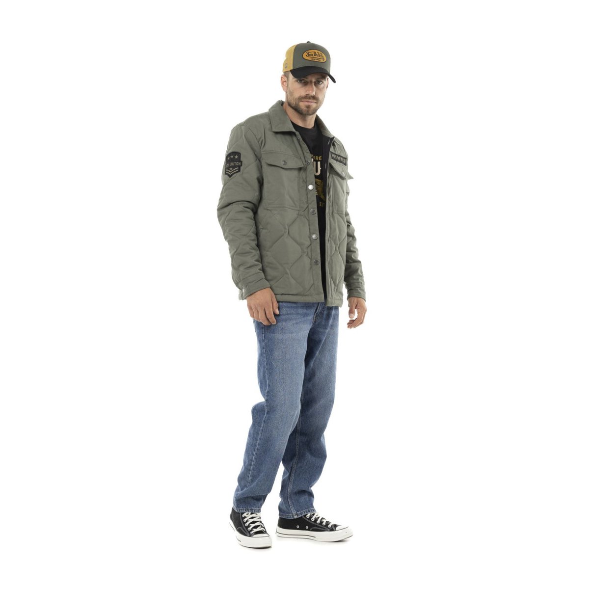 Veste coton HARPER kaki/noir, VON DUTCH