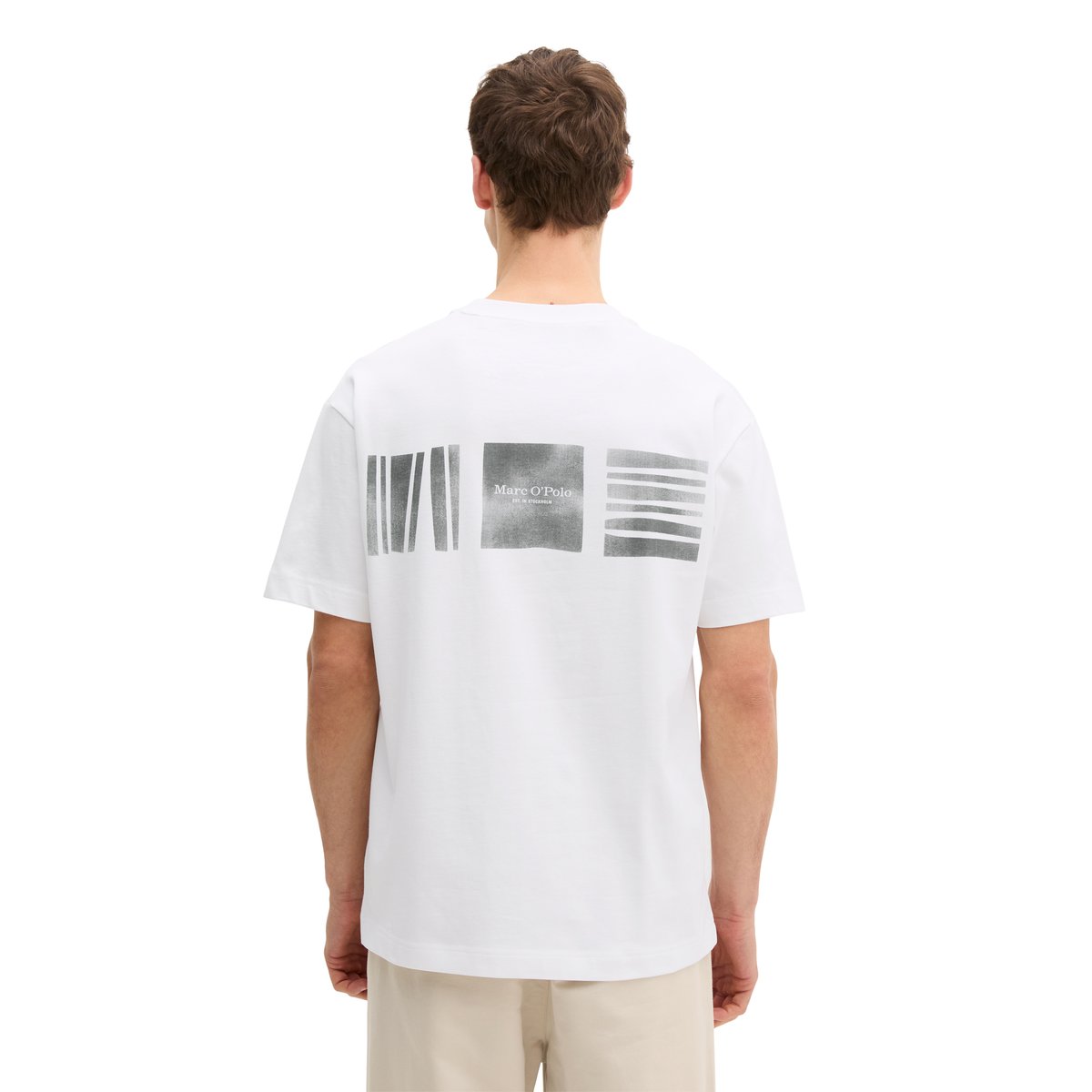 T-shirt relaxed avec impression dans le dos blanc, MARC O'POLO