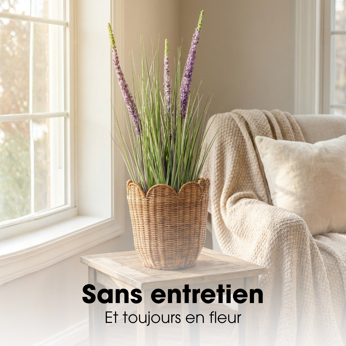 Plante artificielle ZIERGRAS violet, MICA DECORATIONS