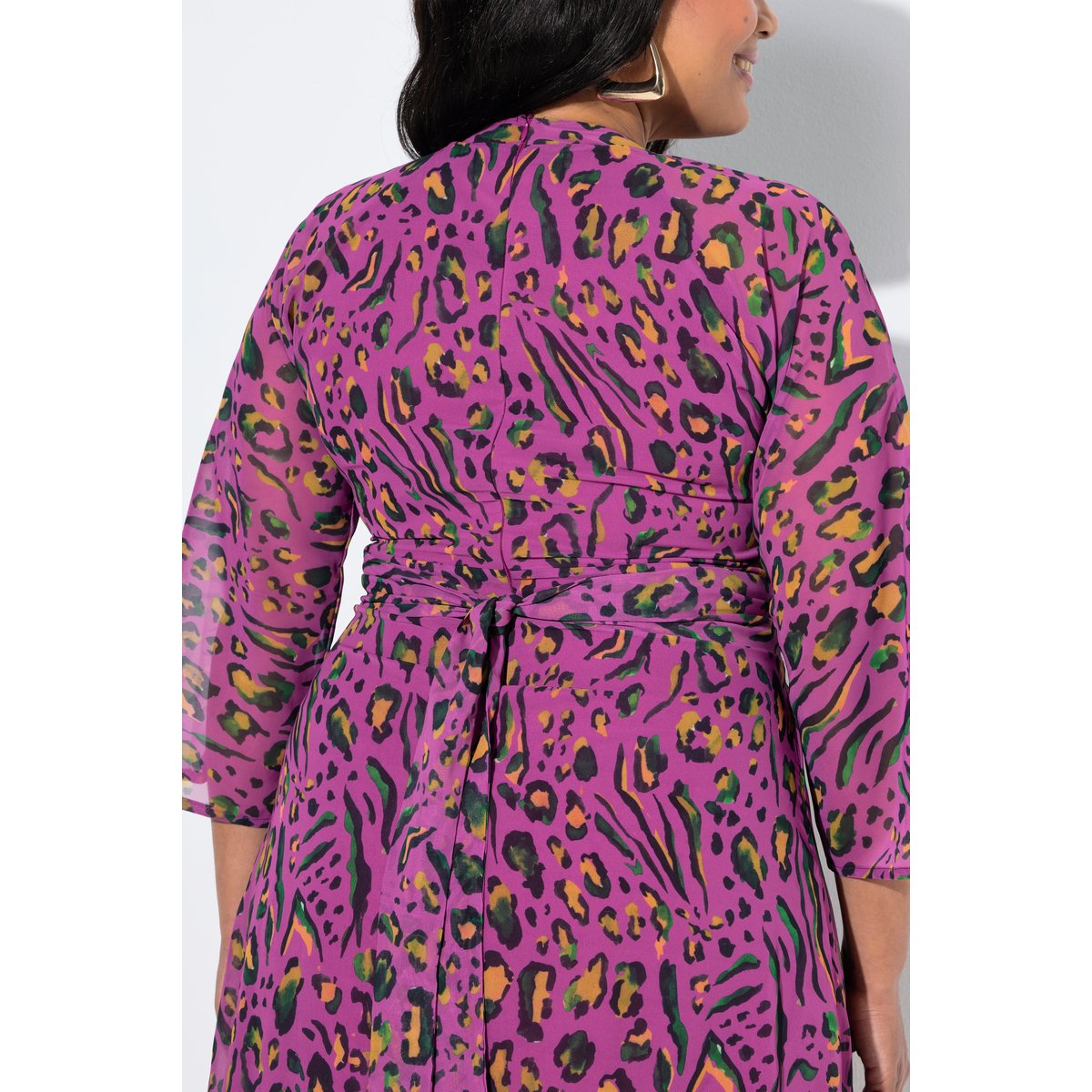 Robe en jersey, motif léopard rose vif, ULLA POPKEN