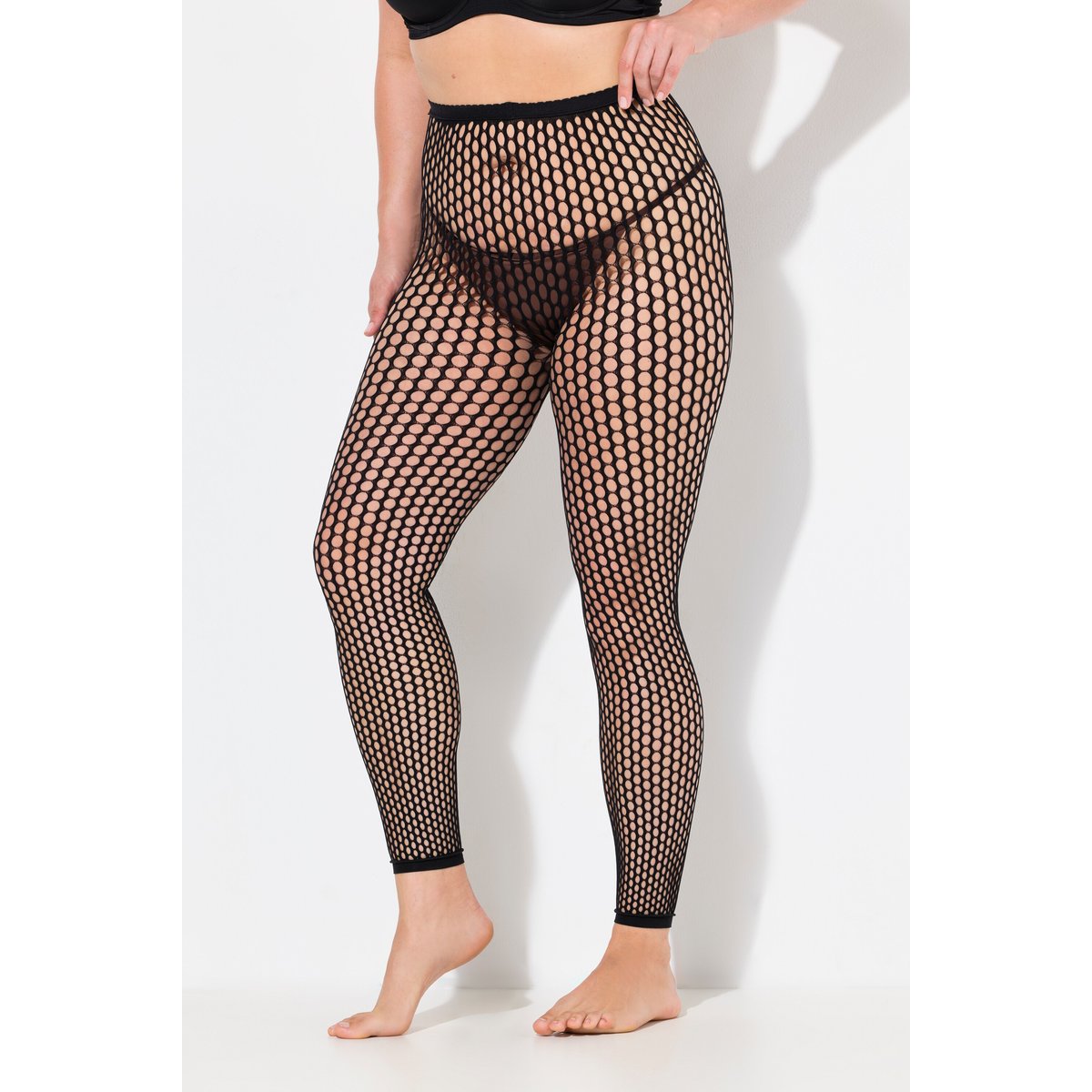 Legging-collant en résille, modèle polyvalent noir, ULLA POPKEN