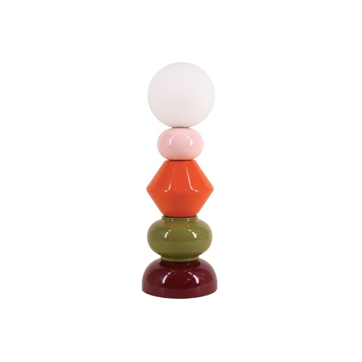 Lampe à poser en céramique et verre 41cm bordeaux, ORNAMI