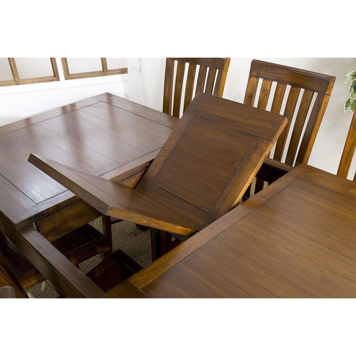 Table à manger extensible 160-200cm bois exotique LOLA bois naturel, PIER IMPORT