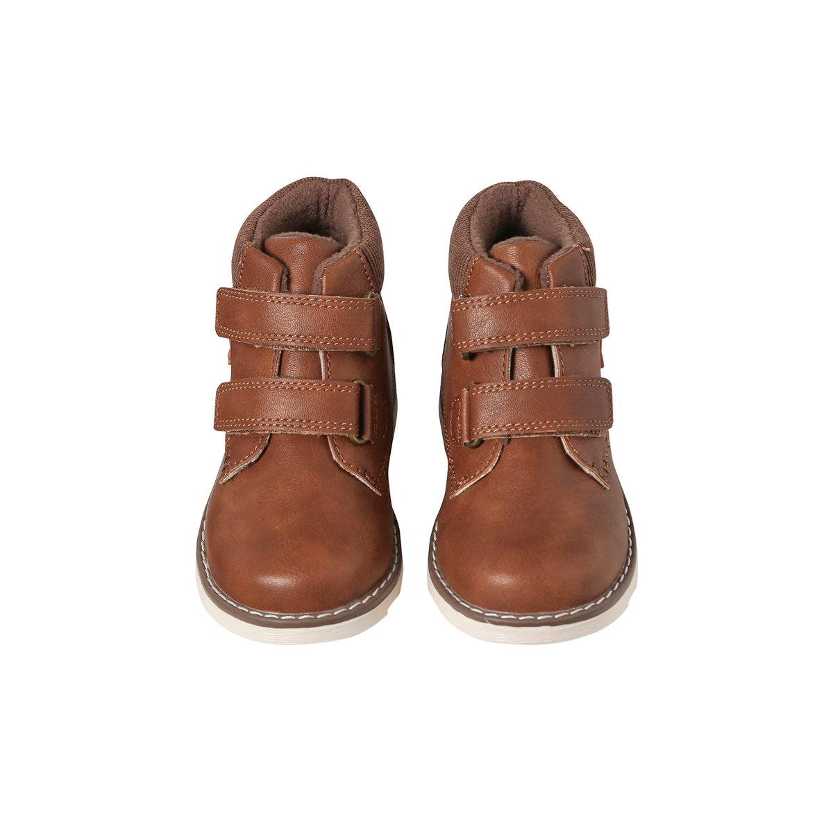 Boots synthétique à scratchs marron, VERTBAUDET
