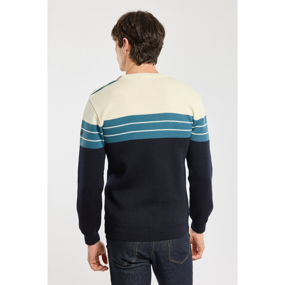 Pull marin bloc color - laine navire/ nature/ teal, ARMOR-LUX