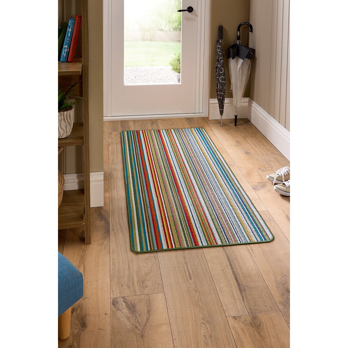 My Stain Resistant Candy Multi Green Stripe Runner Mat green striped, MY MAT