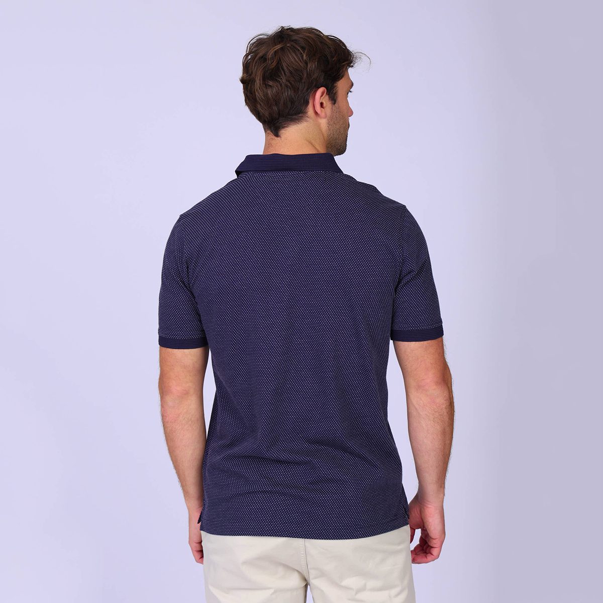 Polo jacquard Gillie bleu marine, MISE AU GREEN