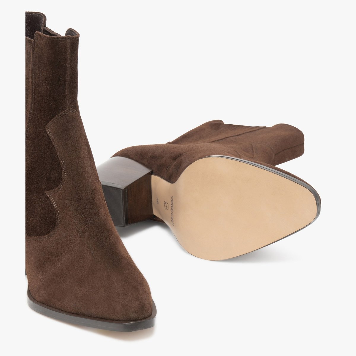 Boots À Talon en cuir MICKA marron chocolat, BOCAGE