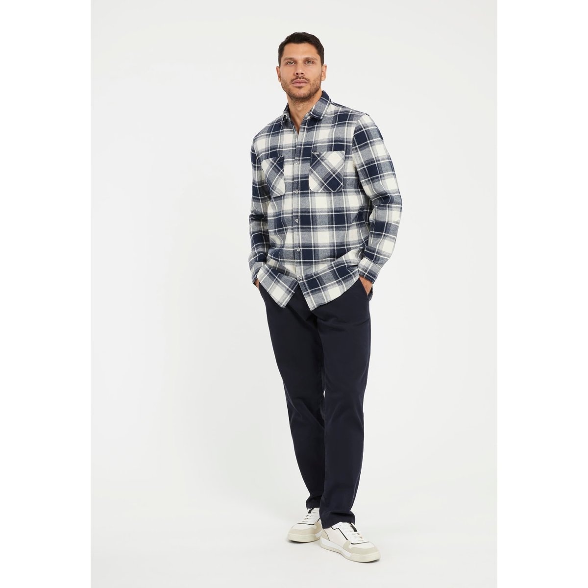 Pantalon Regular Taille Basse bleu, GUESS
