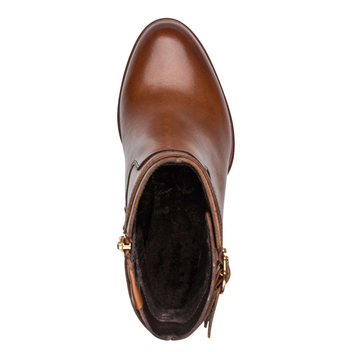 Bottine talon bloc marron cognac, TAMARIS