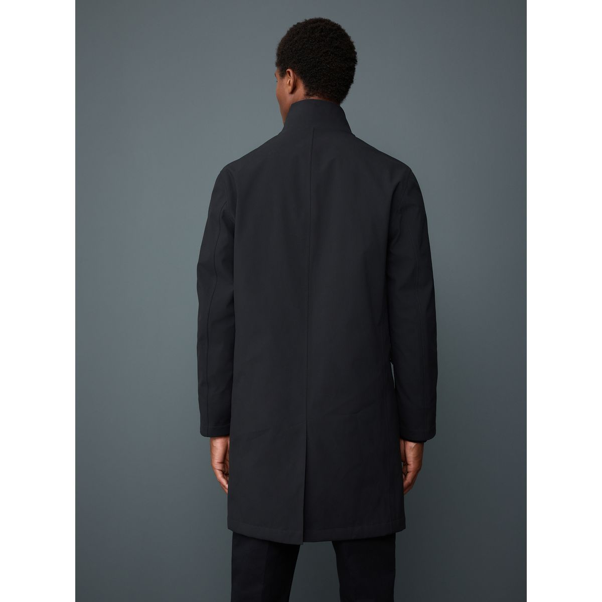 Manteau imperméable matelassé à col cheminée noir, NEXT