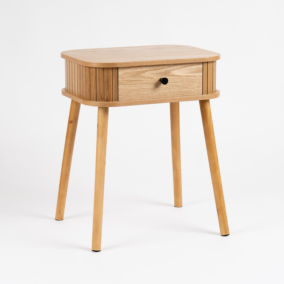 Oona Slatted Side Table with Drawer wood, SO'HOME