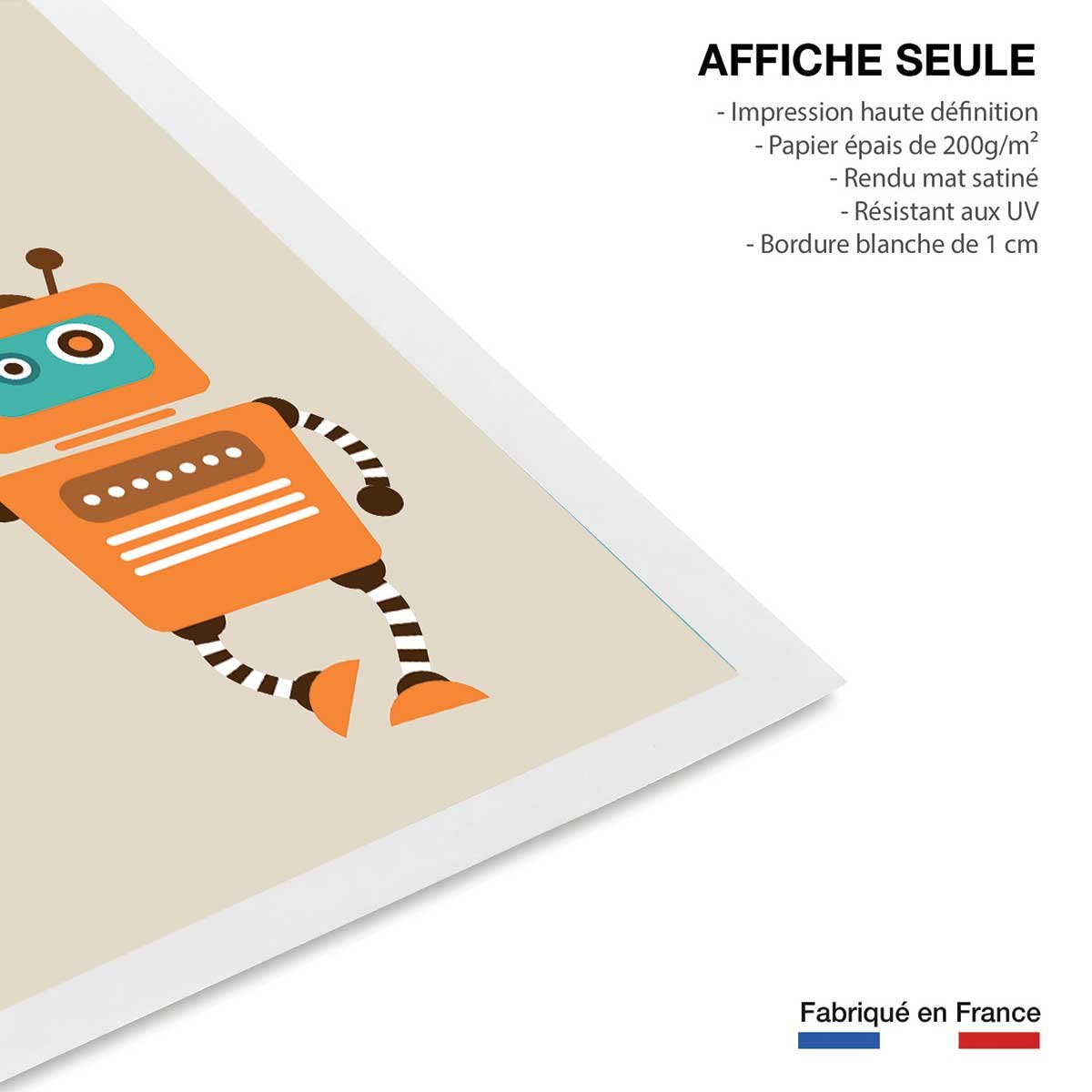 Affiche robot aux ballons affiche seule, HEXOA