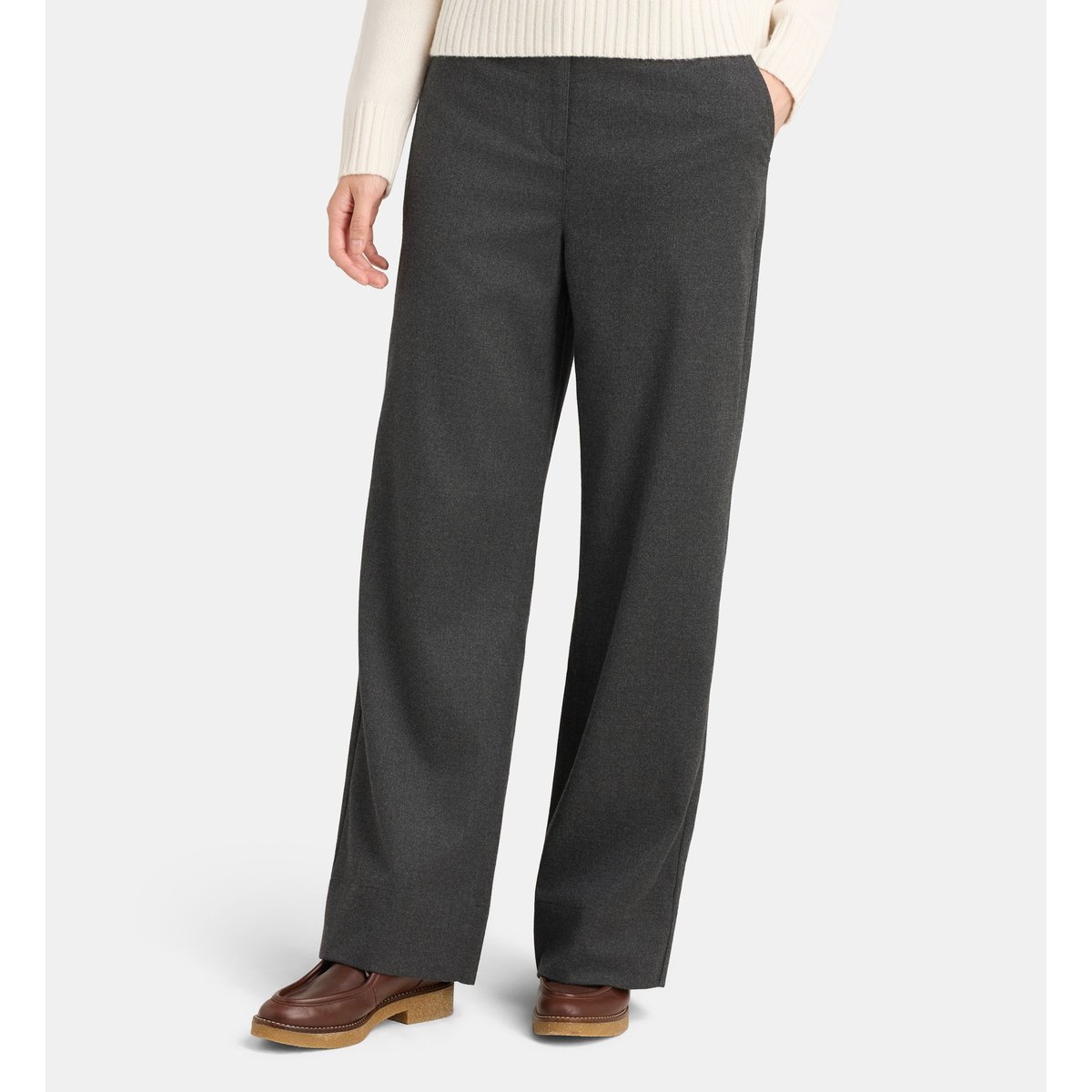 Pantalon large myster uni gris et écru, JODHPUR