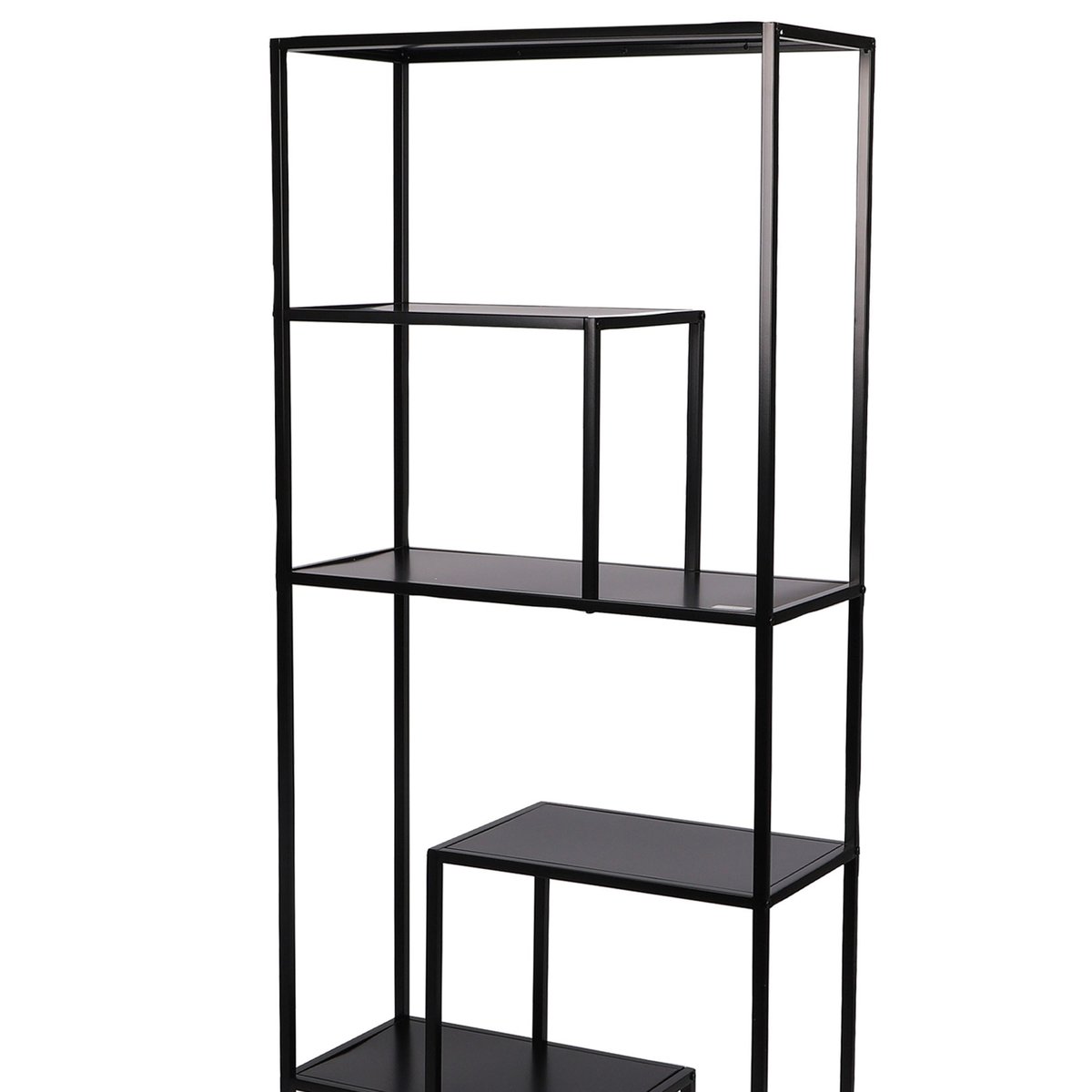 Étagère bibliothèque métal noir 6 niveaux 70x30x170cm noir, URBAN LIVING