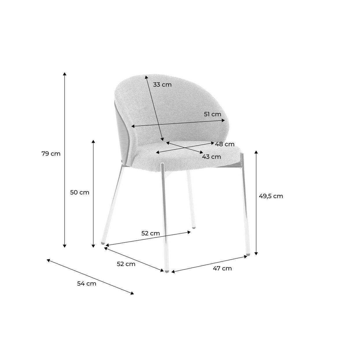 Chaise bois de peuplier teinté noyer, acier et tissu texturé (lot de 2) PAUL moutarde, SWEEEK