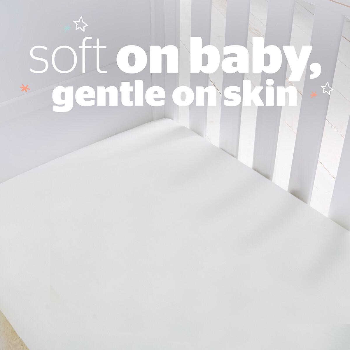 Pack of 2 Safe Nights Crib Fitted Sheets white, SILENTNIGHT