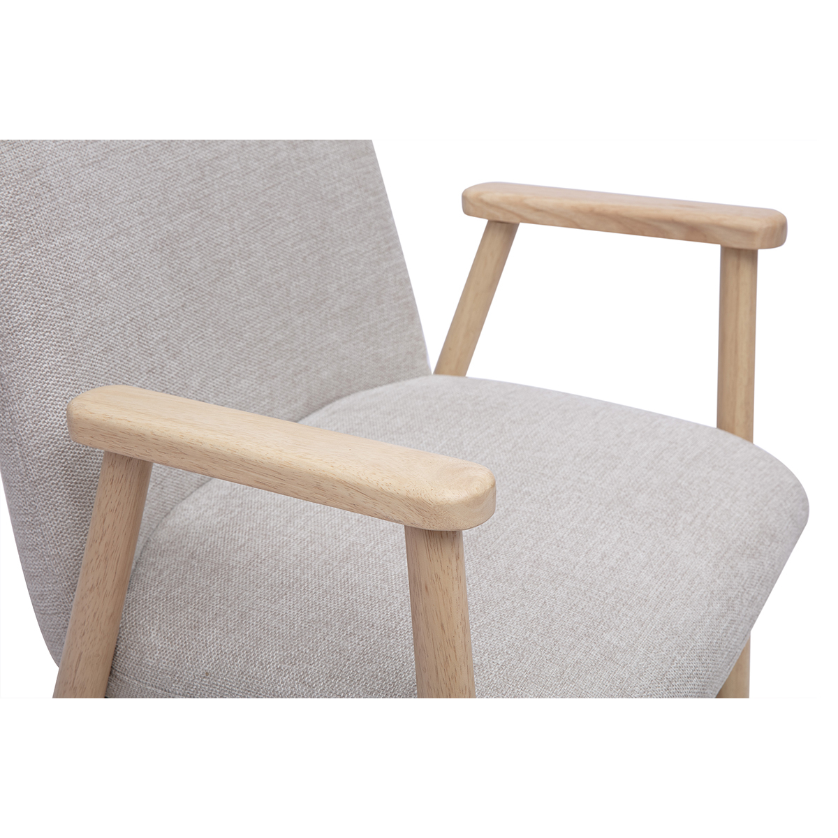 Chaises en tissu effet velours texturé beige et bois clair (lot de 2) KITTY beige, MILIBOO