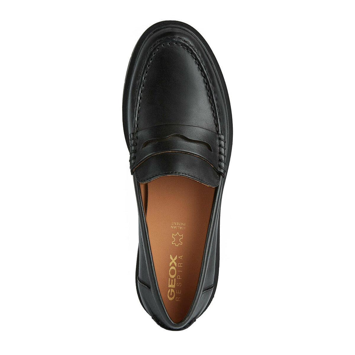 Mocassins en cuir respirant Spherica EC1 noir, GEOX