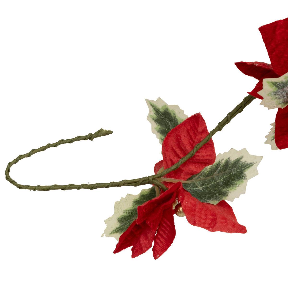 Guirlande poinsettia 1,80m plastique multicolore, ATMOSPHERA