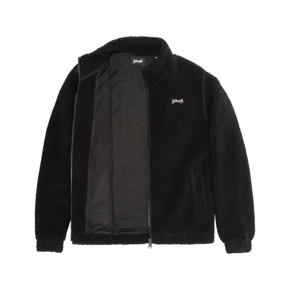 Polaire zippée sherpa noir, SCHOTT