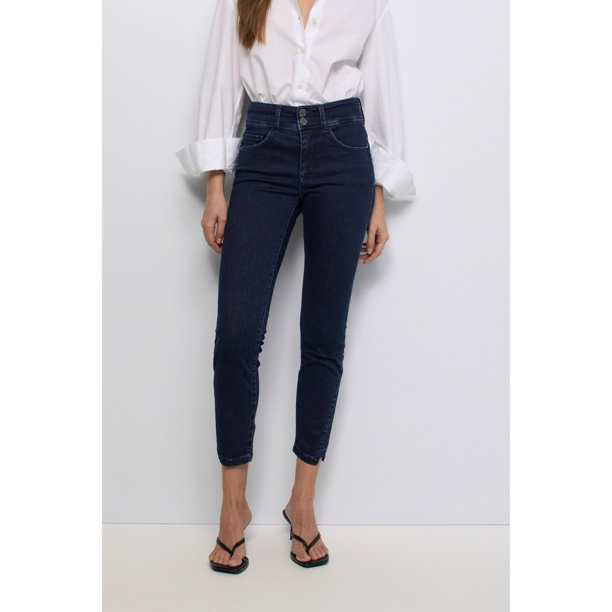 JEAN SECRET PUSH IN CROPPED SKINNY bleu turquoise, SALSA JEANS