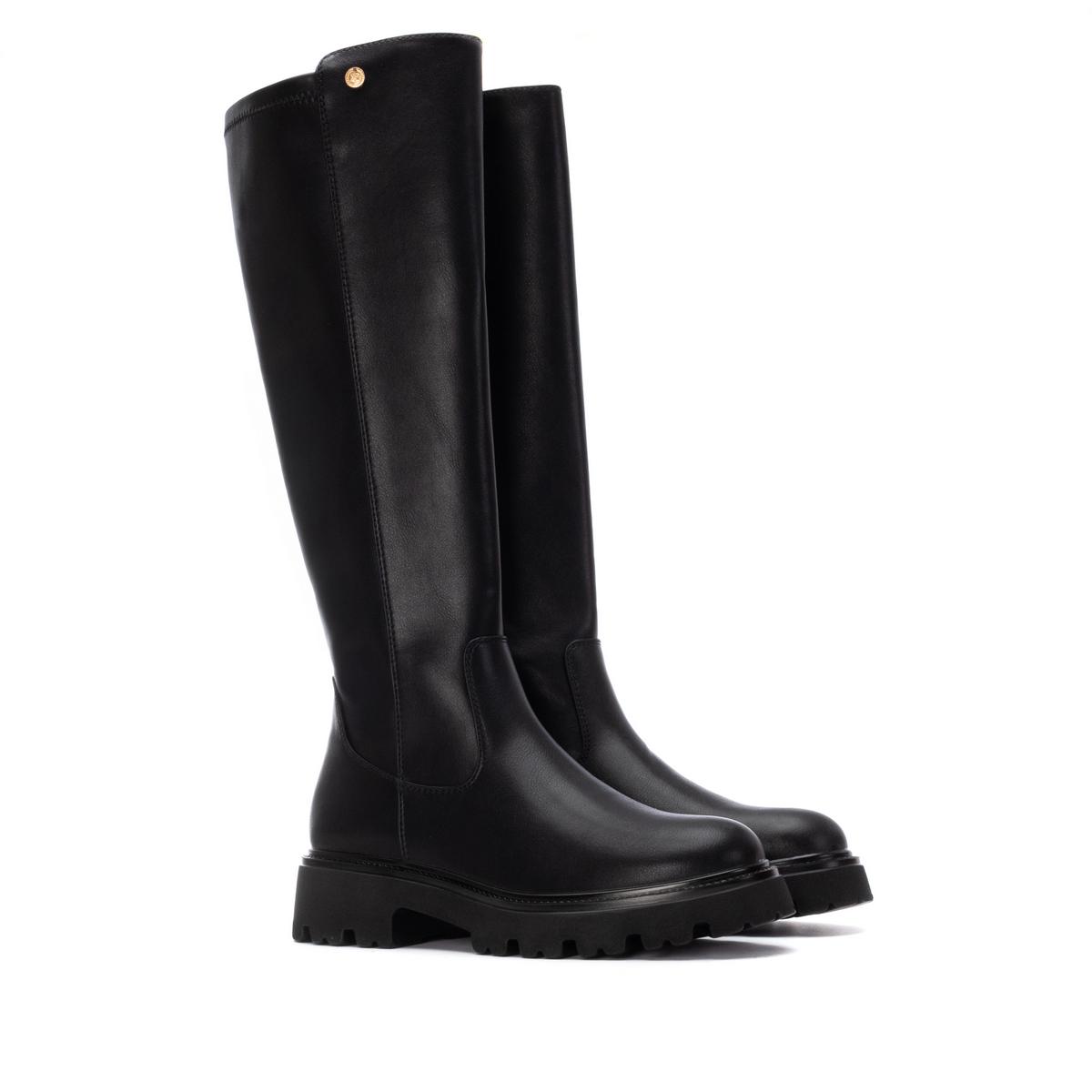 Botte Élastique Plaine Décontractée Fermeture éclair noir, XTI