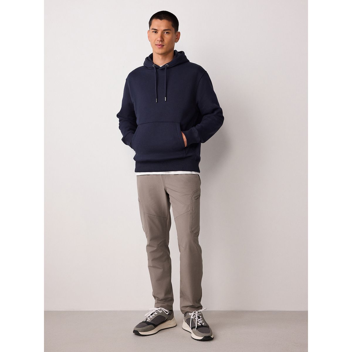 Pantalon cargo drytech slim militaire stretch gris, NEXT