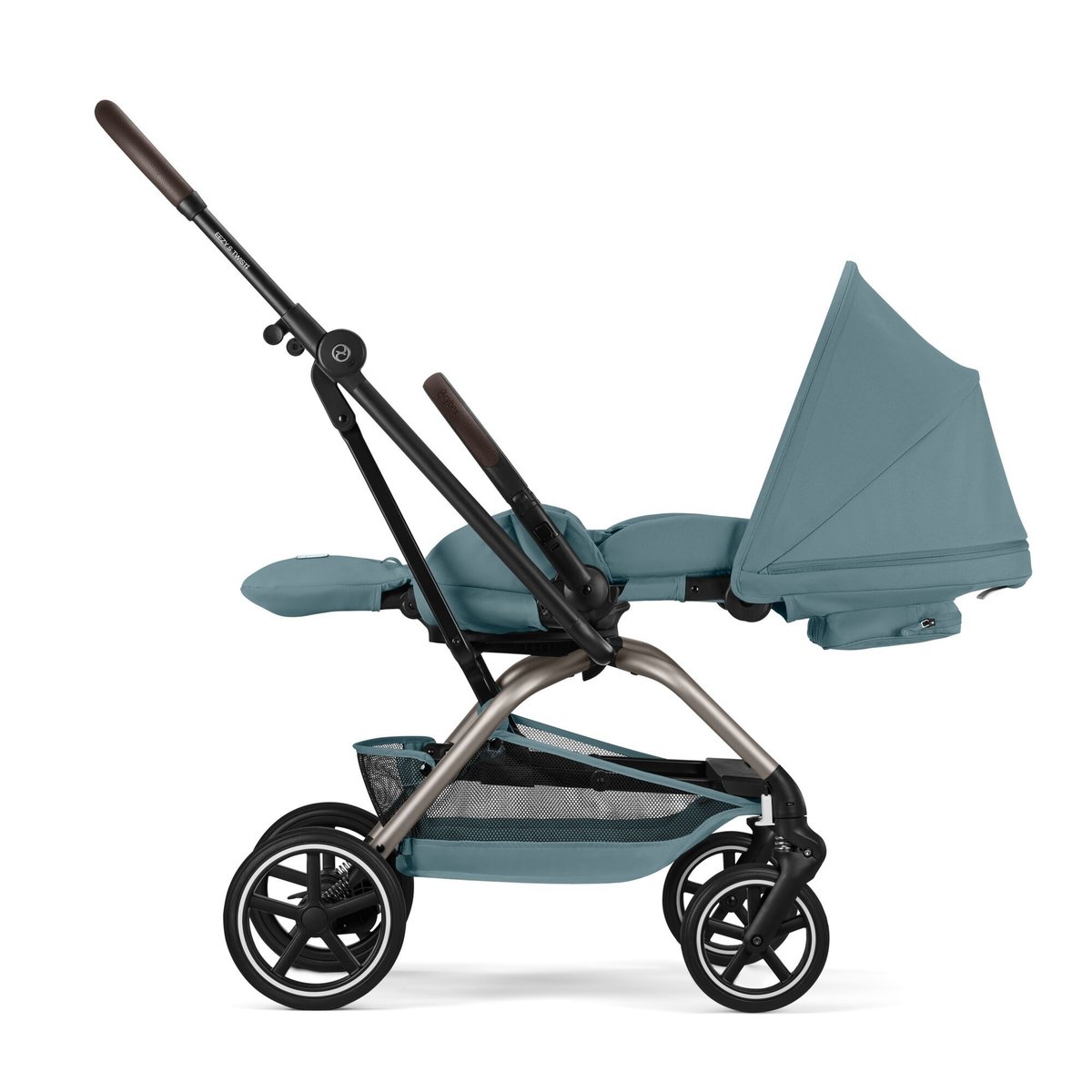 Pack poussette duo Eezy S Twist+ 2 + siège auto Cloud T i-Size bleu stormy blue, CYBEX