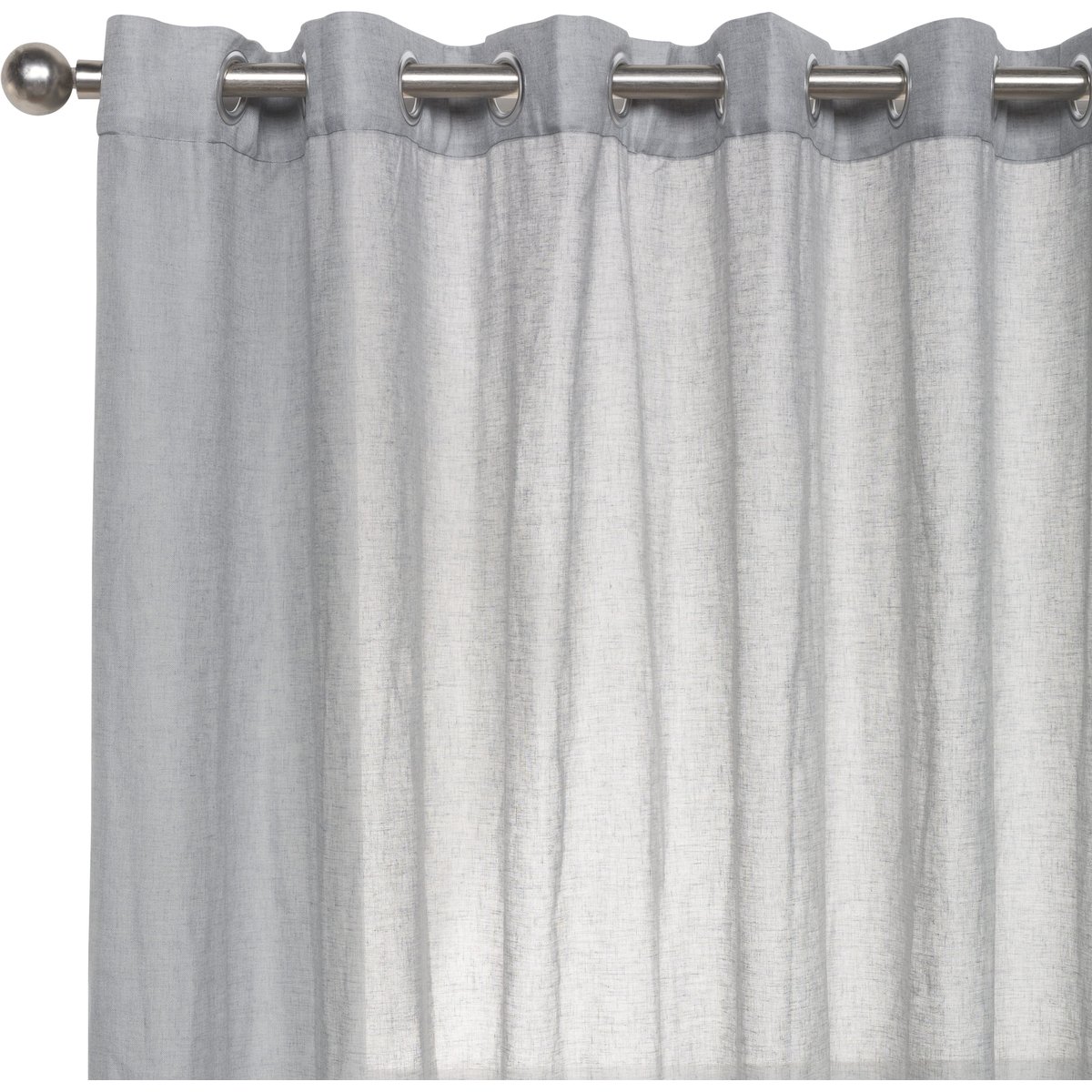 Rideau tamisant en polyester et lin, AYDEN gris anthracite, INSPIRE