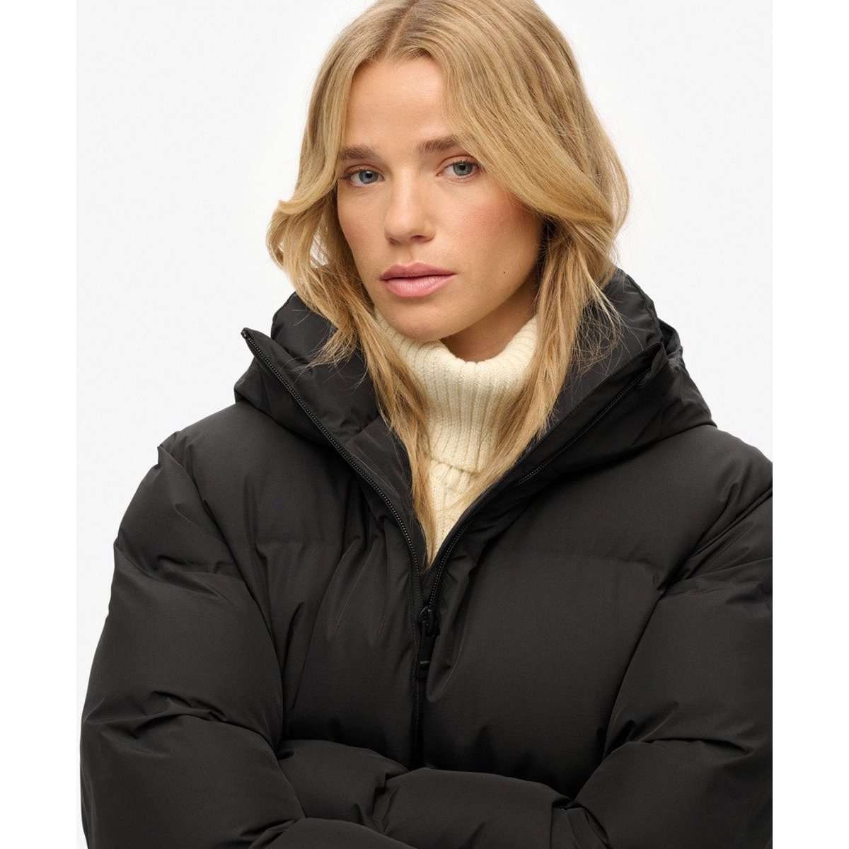 Doudoune droite City noir, SUPERDRY