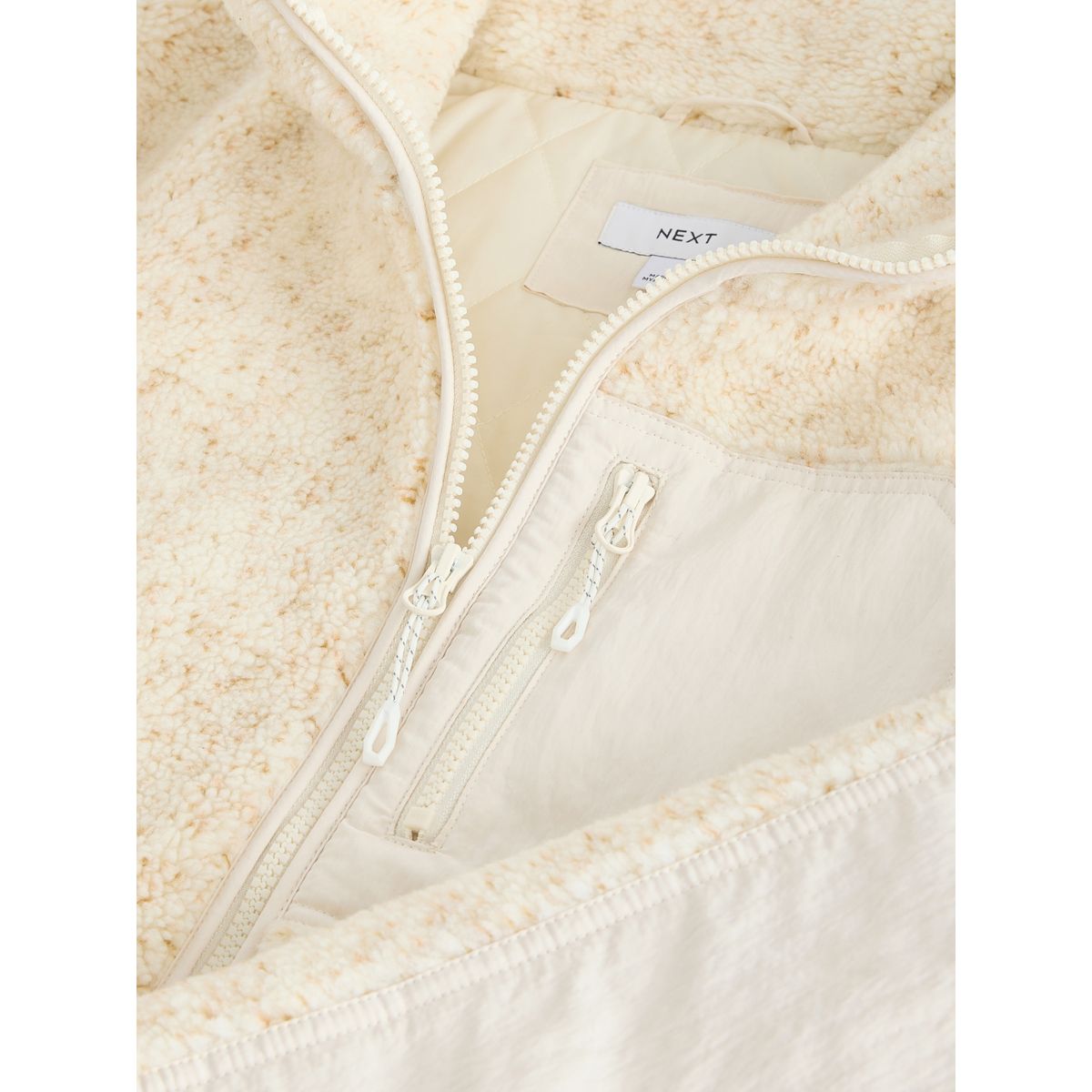 Veste zippée en imitation peau de mouton naturel, NEXT