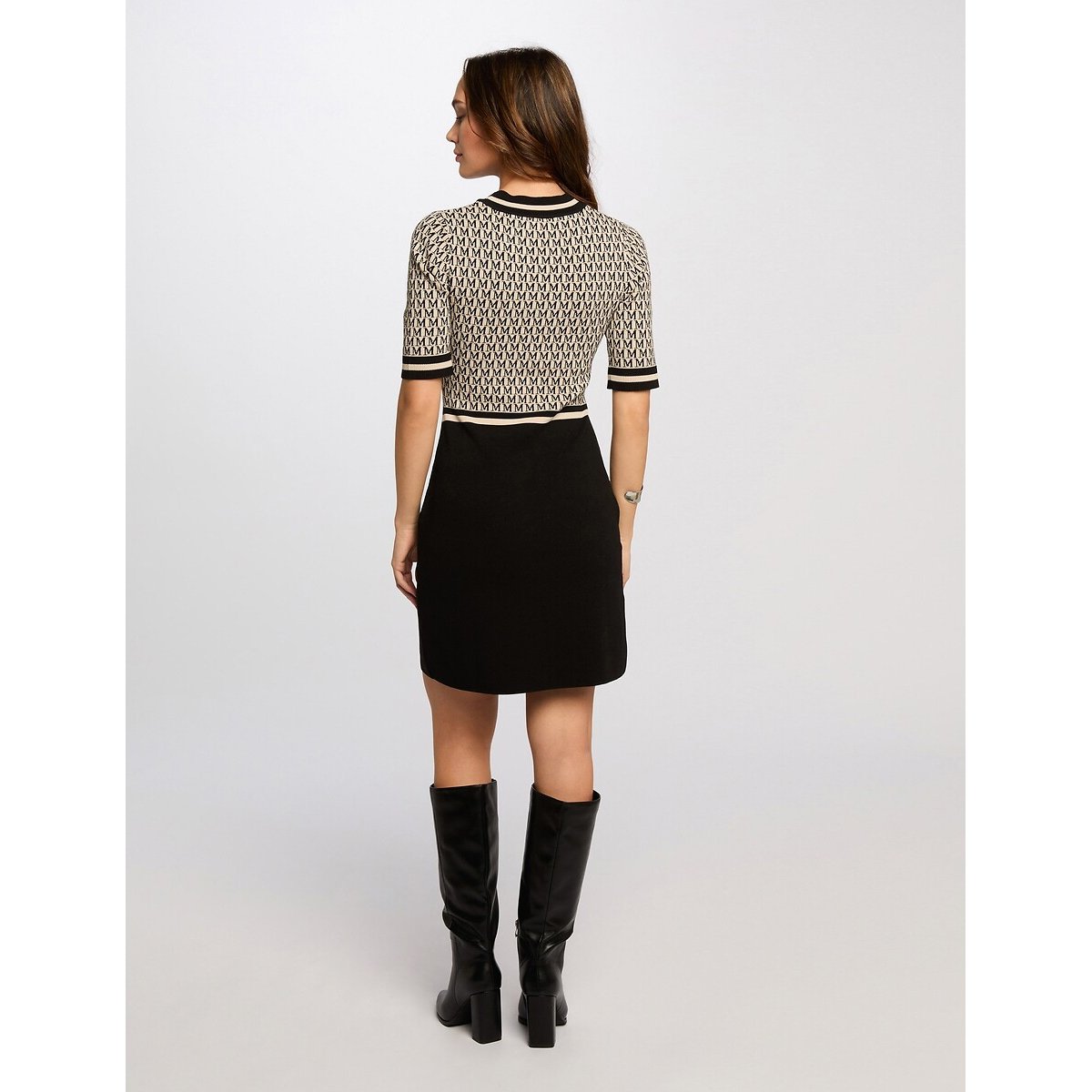 Fitted Knitted Mini Dress black, MORGAN