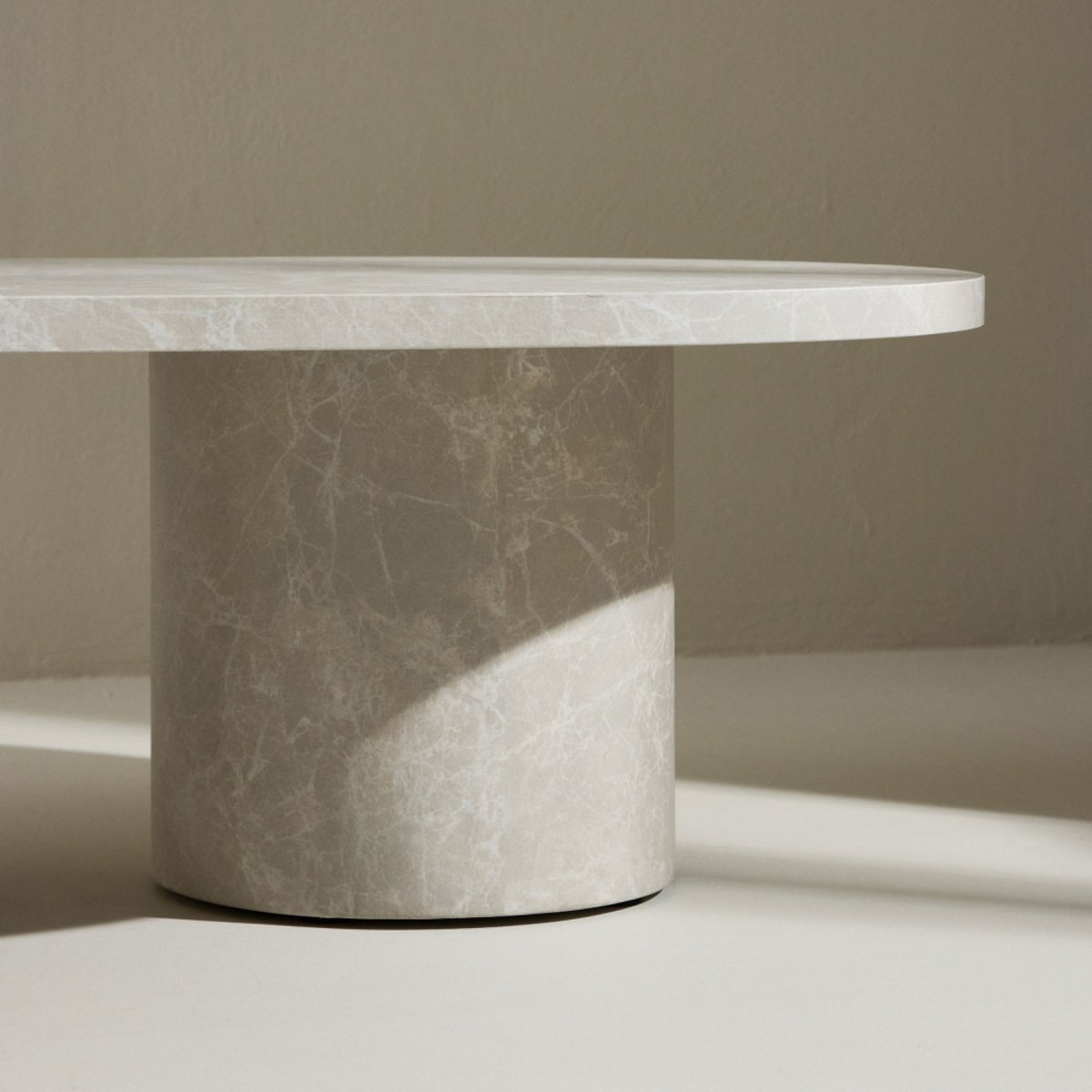 Table basse ovale effet marbre 120x60cm- NARVIK beige, VENTURE HOME