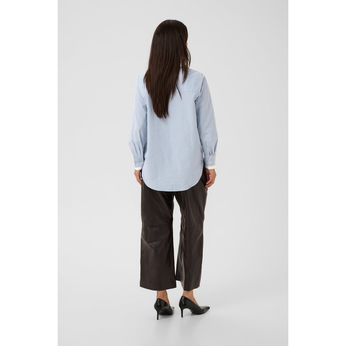 Chemise à manches longues bleu cashmere blue check, CULTURE