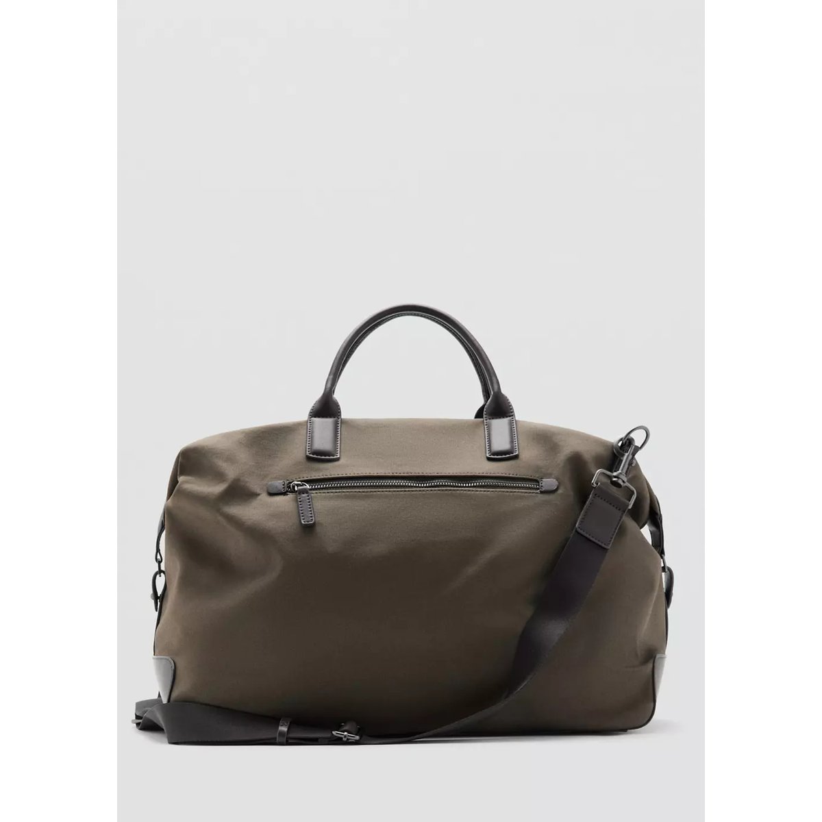 Sac bowling avec détails en cuir kaki, MANGO MAN