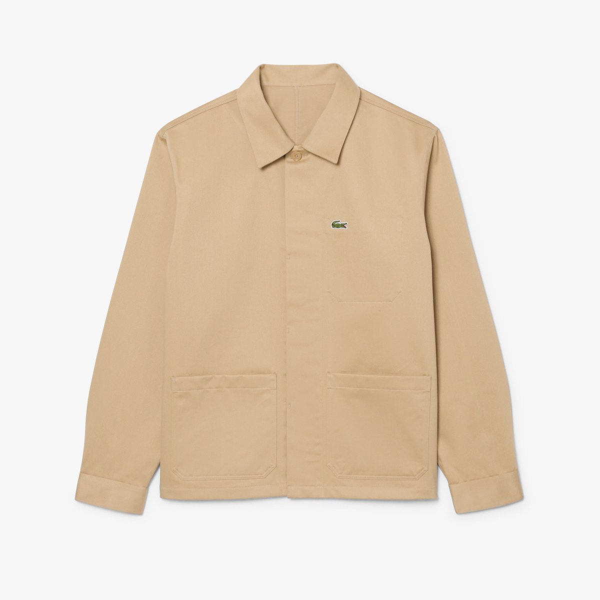 Surchemise twill de coton beige-02s, LACOSTE