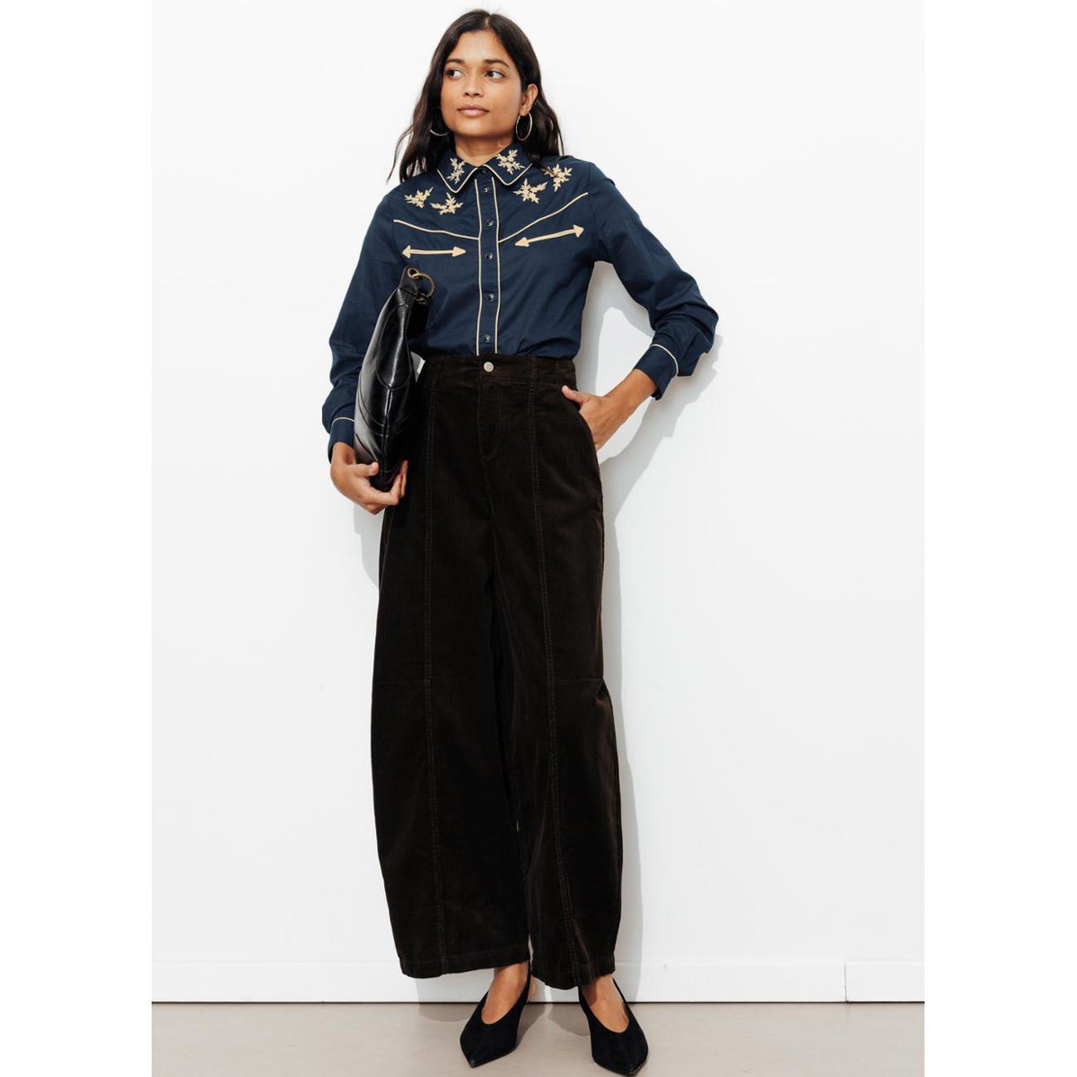 Chemise western imprimée bleu, PROMOD