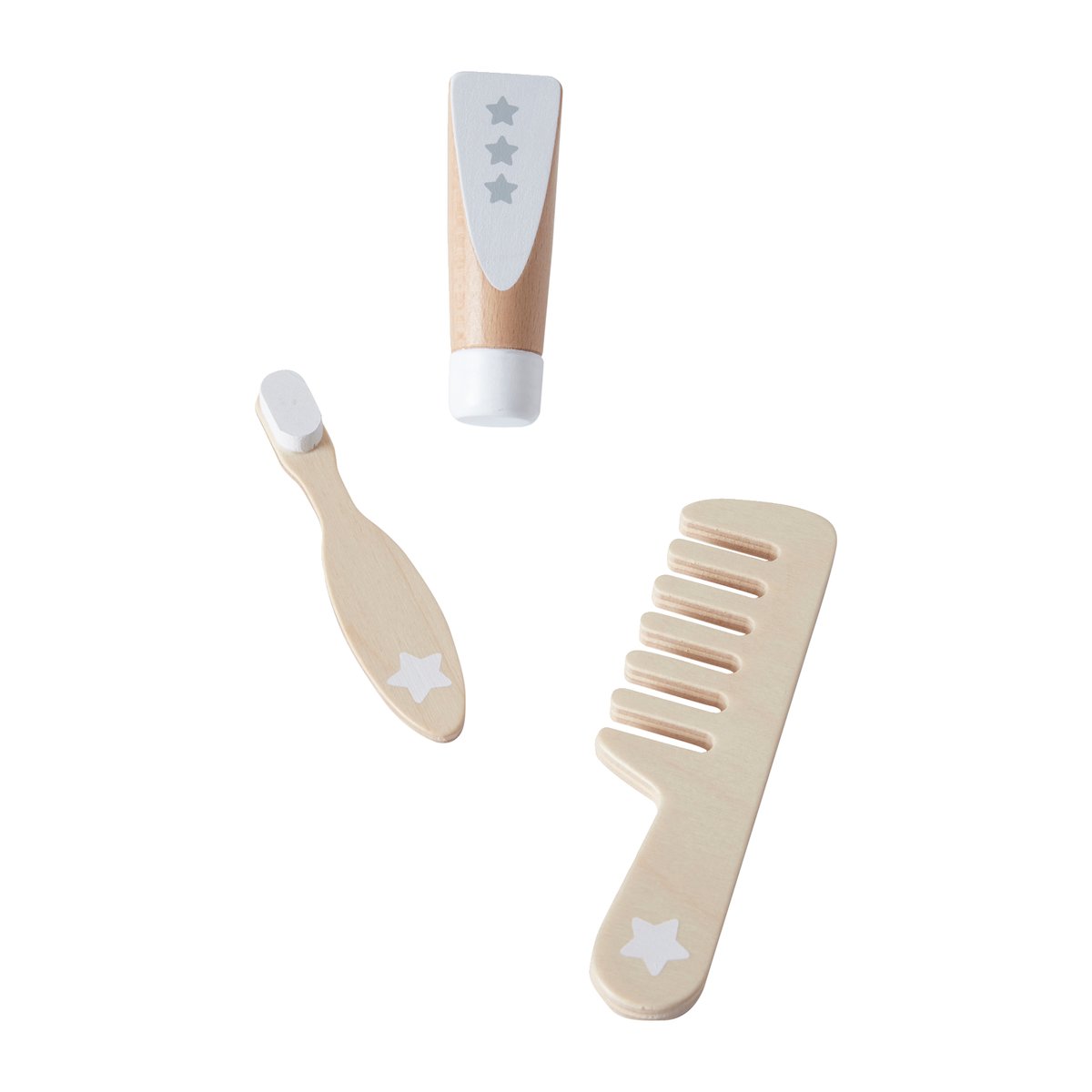 Set accessoires hygiène poupon en bois blanc, VERTBAUDET