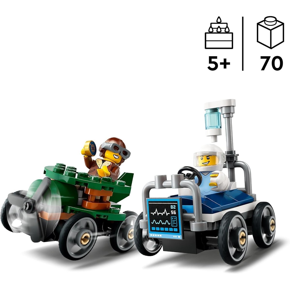LEGO City - Ensemble de Course : Avion contre Lit d'Hôpital - 60459 multicolore, LEGO