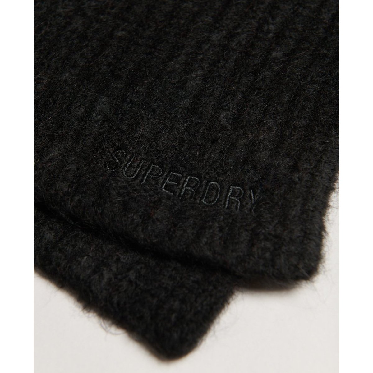 Écharpe côtelée Essential noir, SUPERDRY