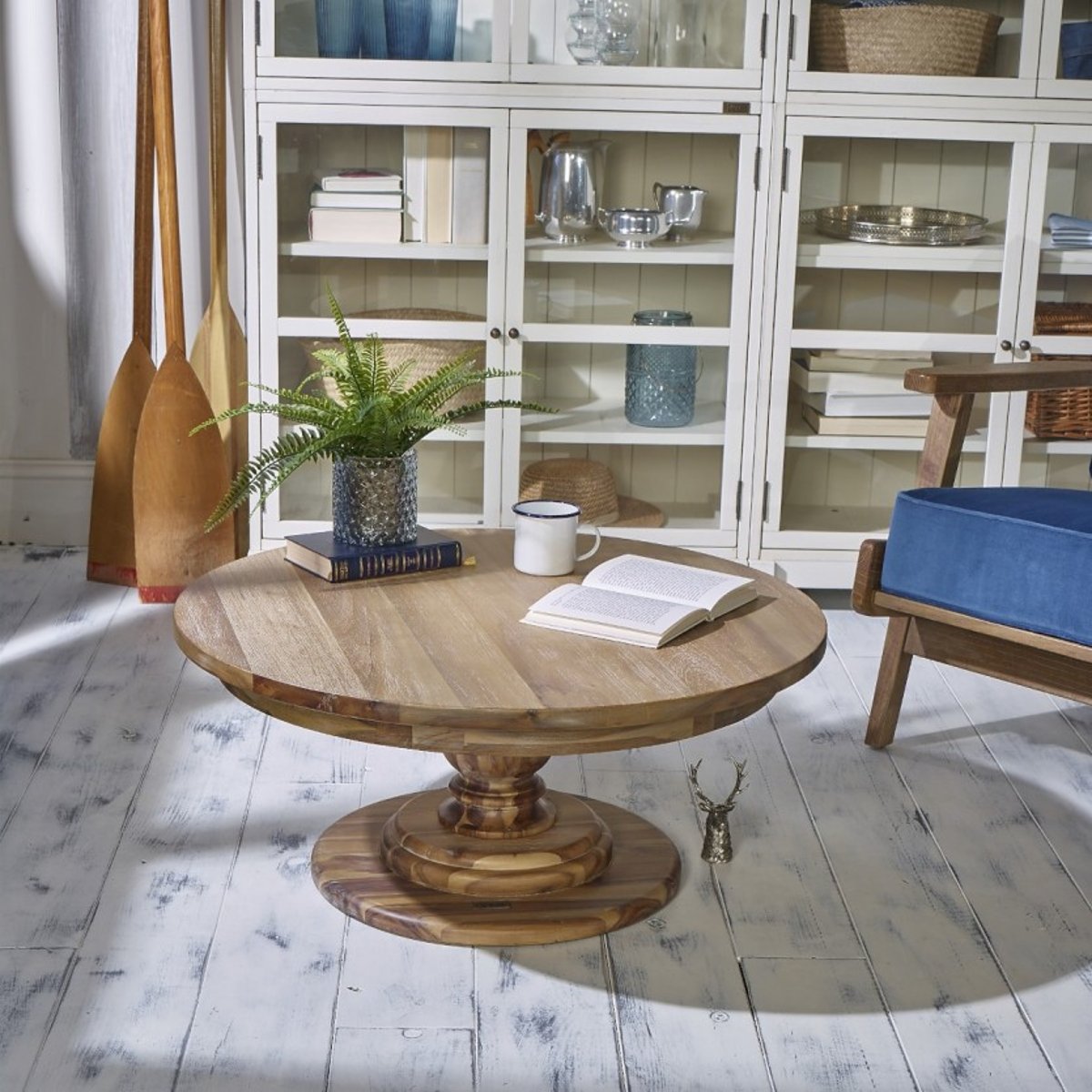 Table basse ronde style chalet en acacia TODD bois, ROBIN DES BOIS