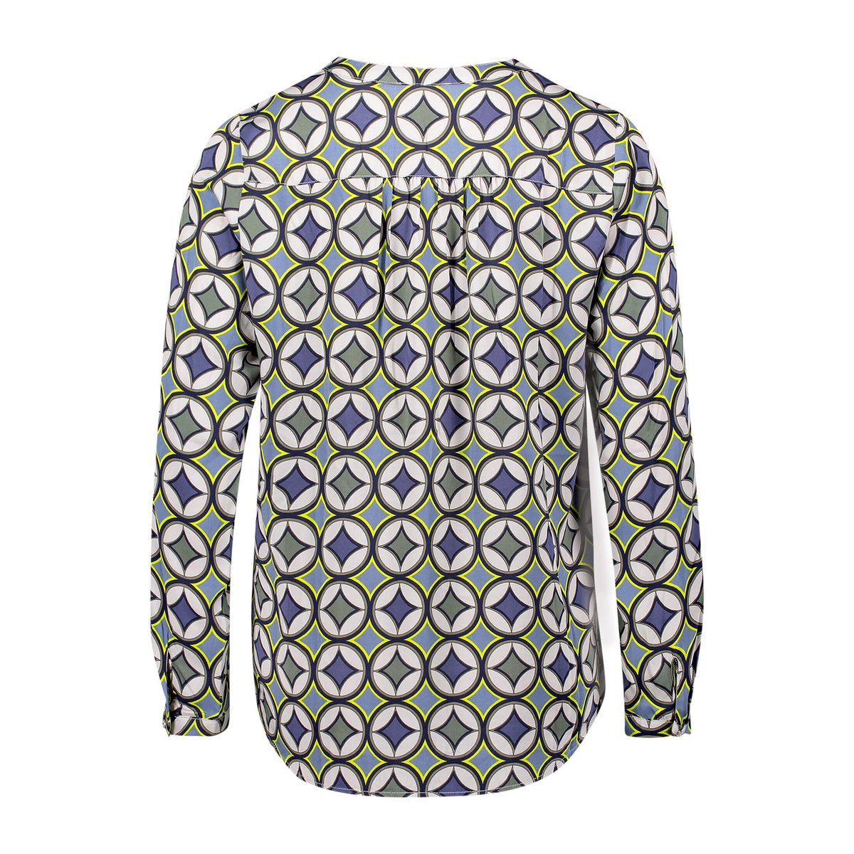 Blouse casual à boutons bleu/vert, CARTOON
