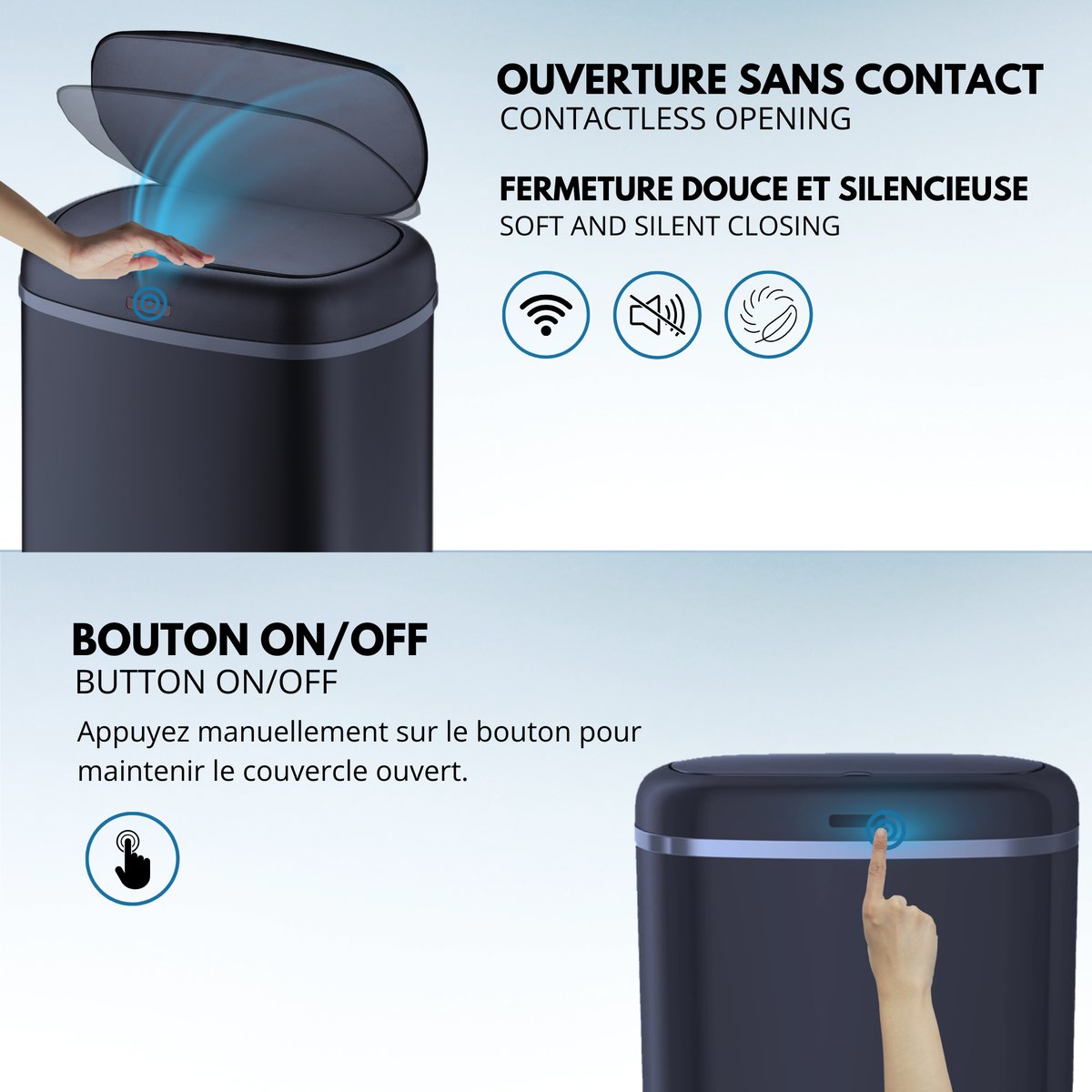 Poubelle de cuisine automatique LOGAN gris, KITCHEN MOVE