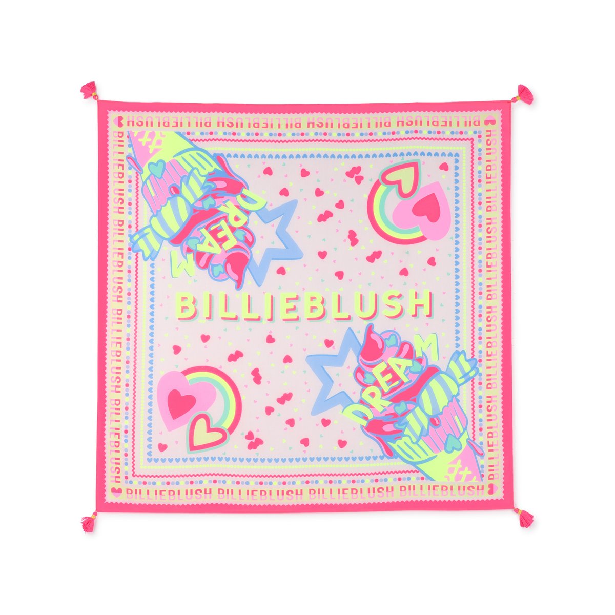 Foulard imprimÉ fantaisie rose fluo, BILLIEBLUSH